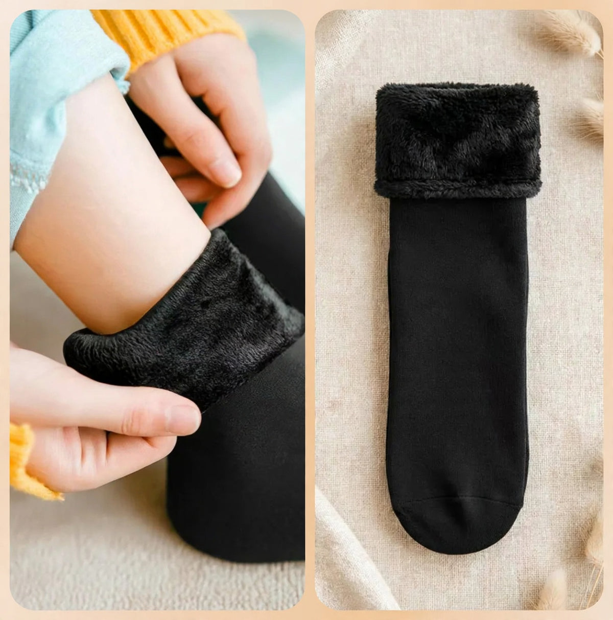 Sosete termice cu interior din blana (set 4 perechi)