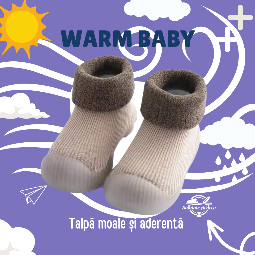 👣 Papucei cu talpa aderenta WarmBaby