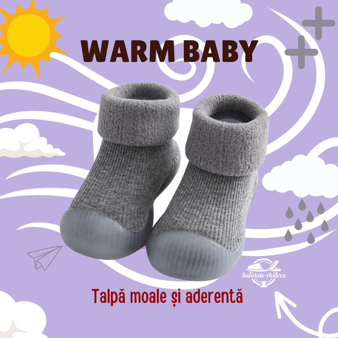 👣 Papucei cu talpa aderenta WarmBaby