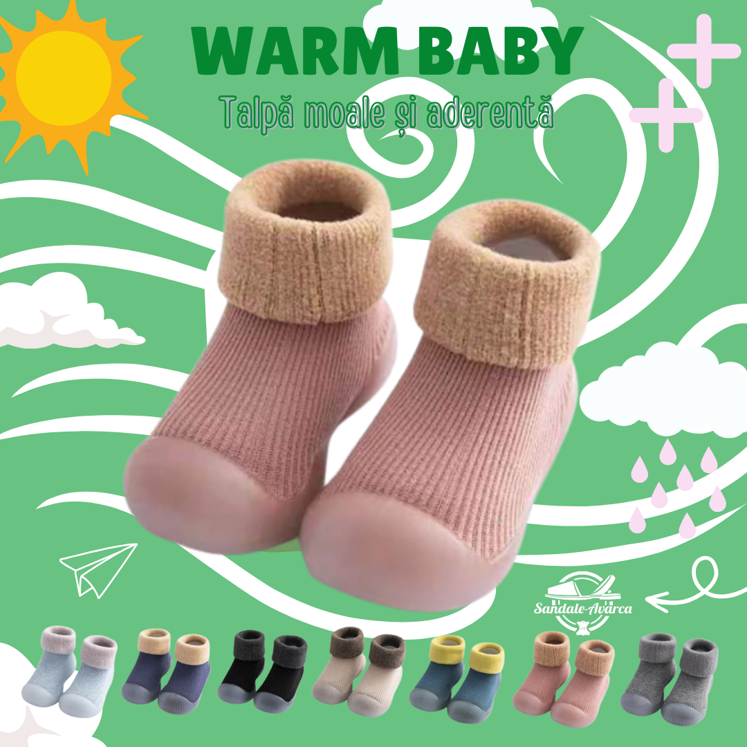 👣 Papucei cu talpa aderenta WarmBaby