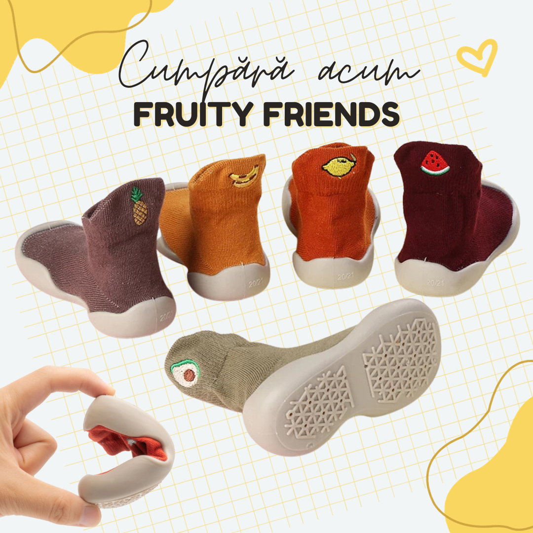 👣 Papucei cu talpa aderenta FruityFriends
