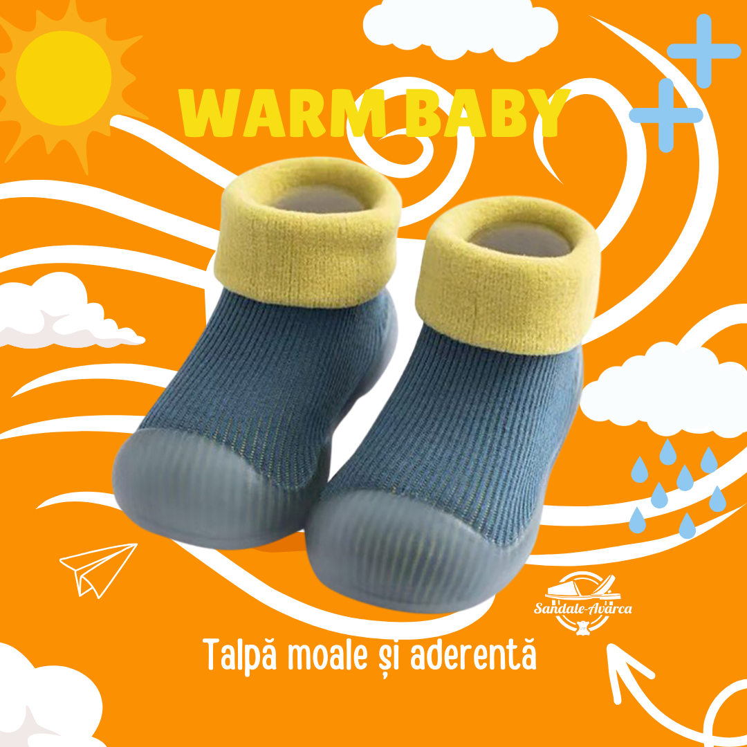 👣 Papucei cu talpa aderenta WarmBaby