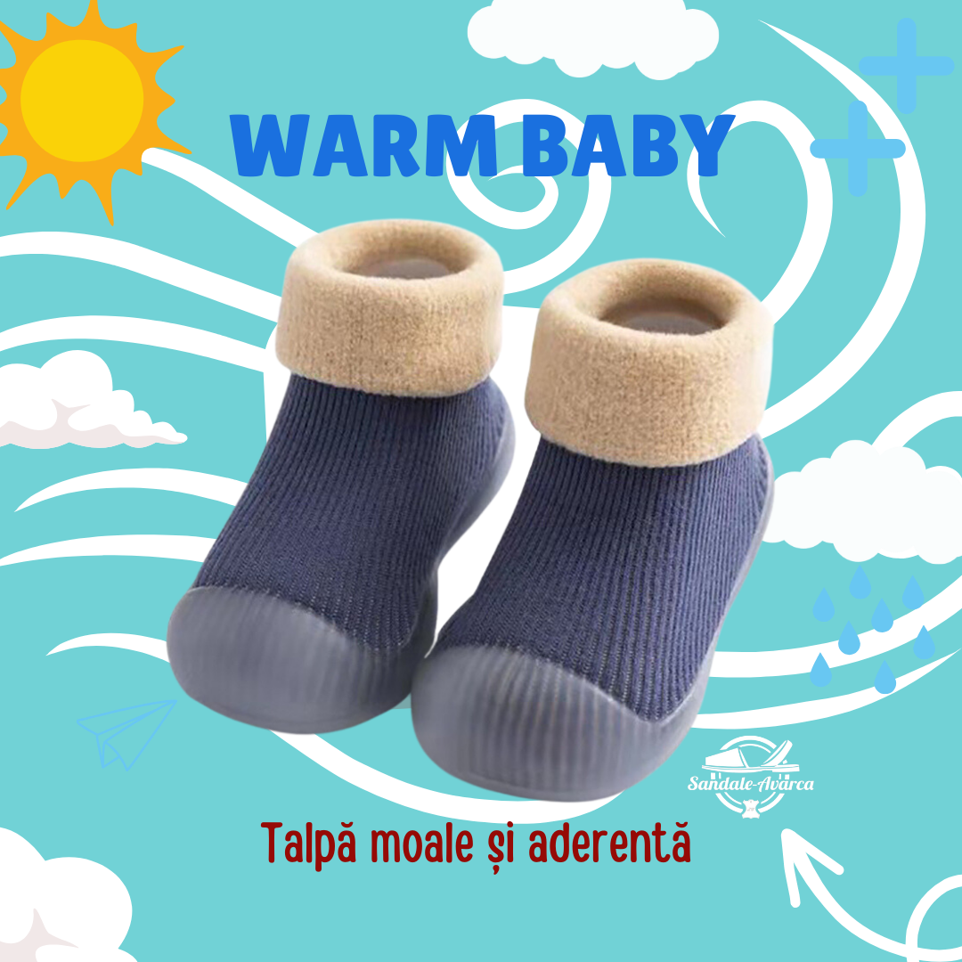 👣 Papucei cu talpa aderenta WarmBaby