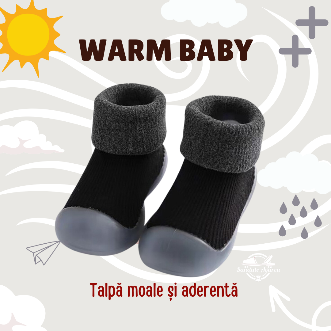 👣 Papucei cu talpa aderenta WarmBaby