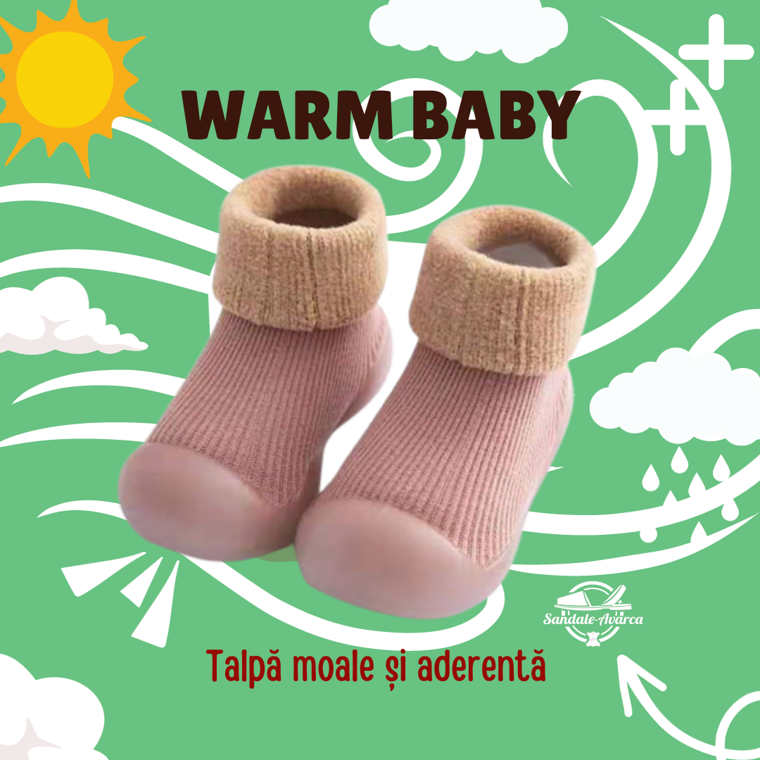 👣 Papucei cu talpa aderenta WarmBaby